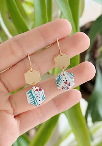 Christmas Pine Leaves - Hexagons with Hooks