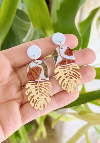 Festive Ginkgo Leaves - Gold Monstera