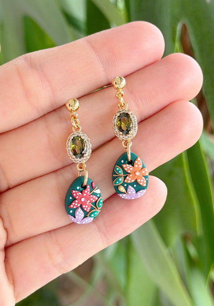 Emerald Batik - Duo Oval Stone
