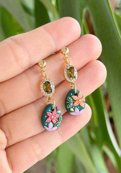 Emerald Batik - Duo Oval Stone