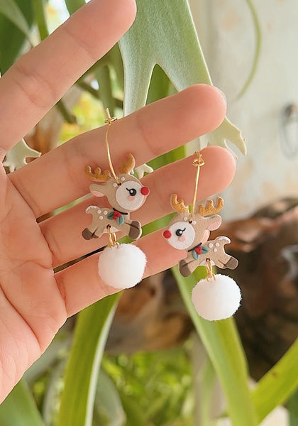 Reindeer with Pom-pom Balls (Hoops)