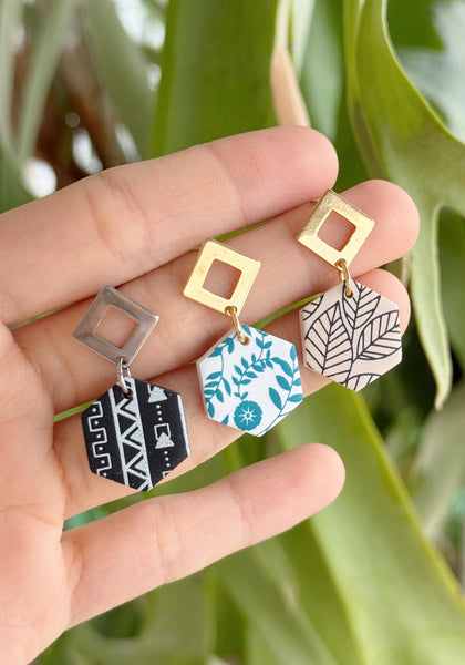 Assorted Designs - Hollow Hexagon Dangles