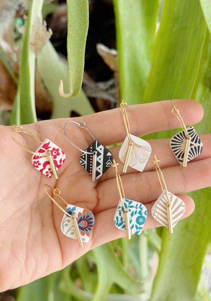 Assorted Designs - Pointed Leaf Hoops with Bar