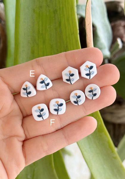 Blue Leaves - Studs