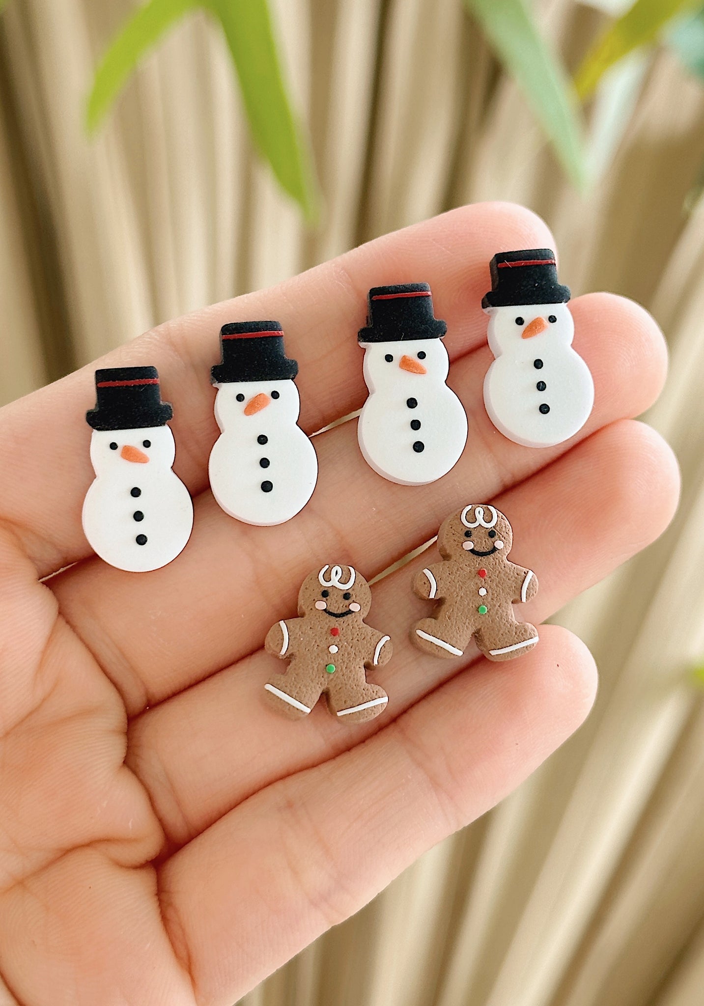 Top Hat Snowman / Gingerbread Man - Studs